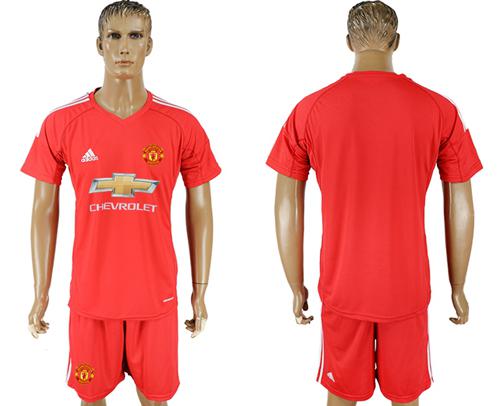 Manchester United Blank Red Goalkeeper Soccer Club Jersey - Click Image to Close